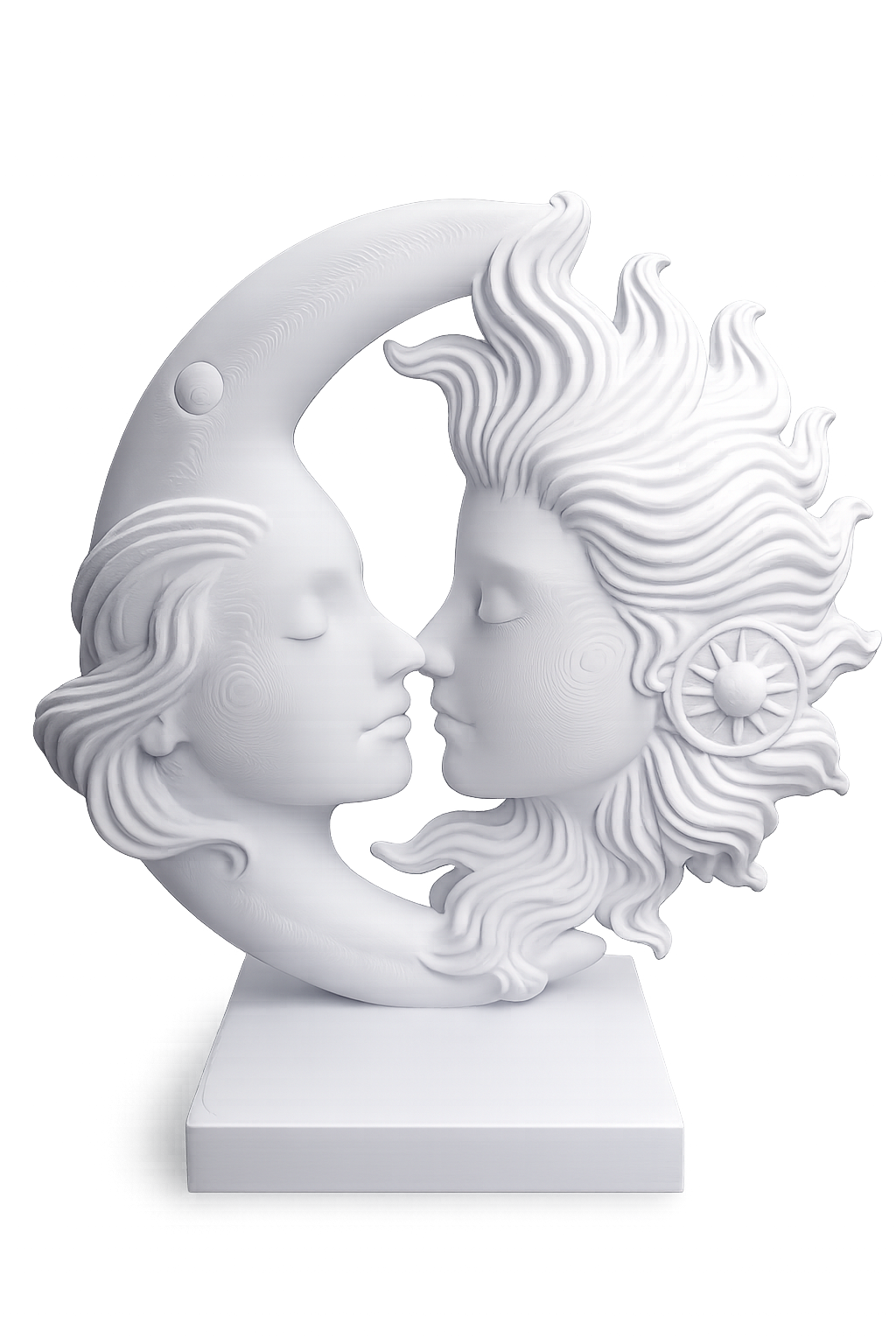Escultura Encontro Celestial: Sol e Lua em Harmonia